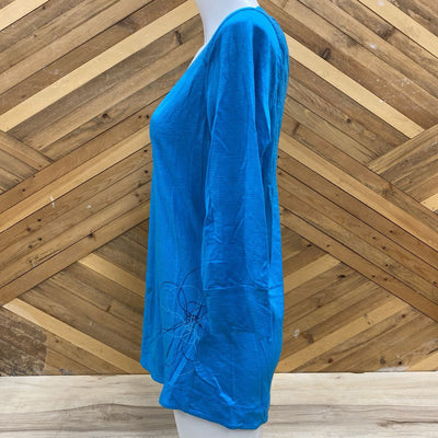 Icebreaker - Women's Merino UltraLite Shirt 3/4 sleeve- MSRP $140: blue-women-XL