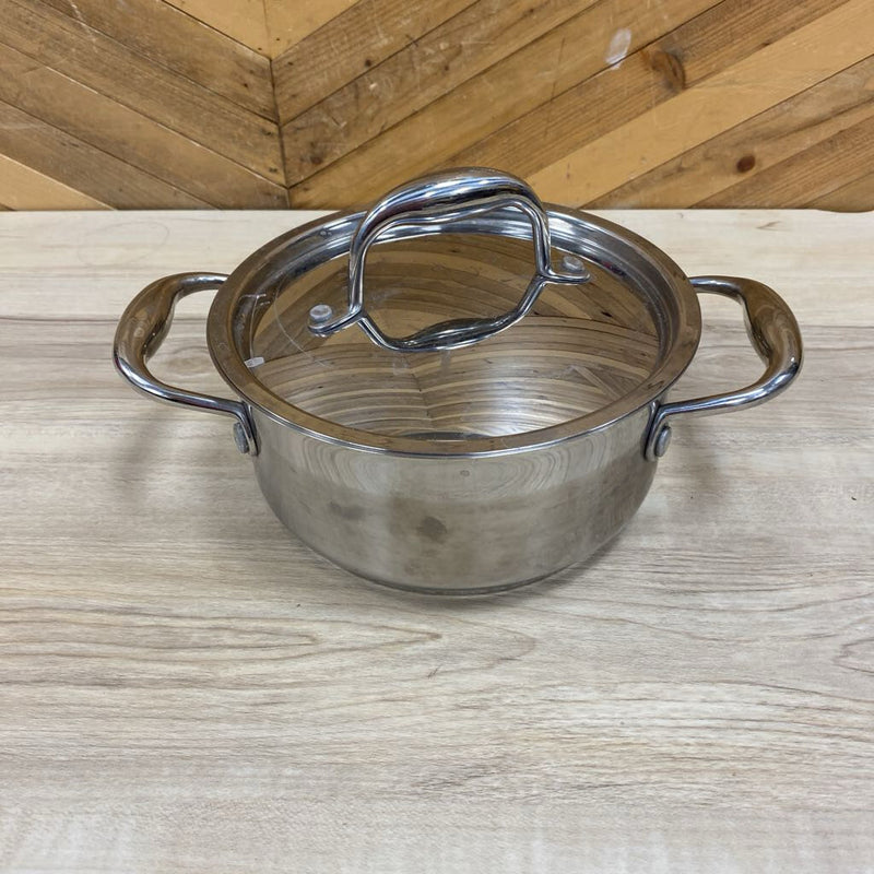 Stainless Steel - Cooking Pot with Lid: silver-unisex-