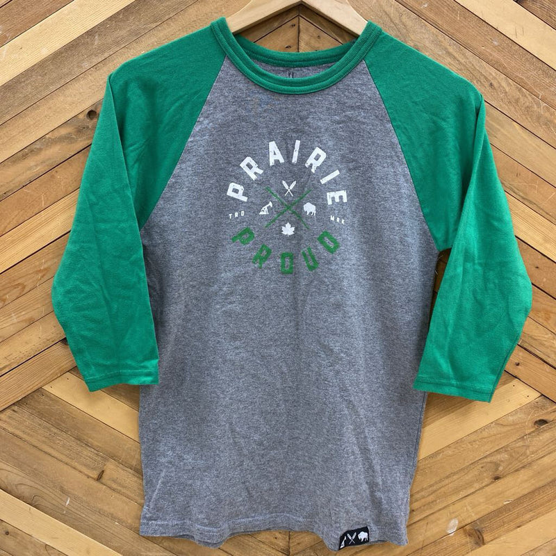 Prairie Proud- Youth Long Sleeve Shirt- MSRP $40: Gray/Green-children-YL