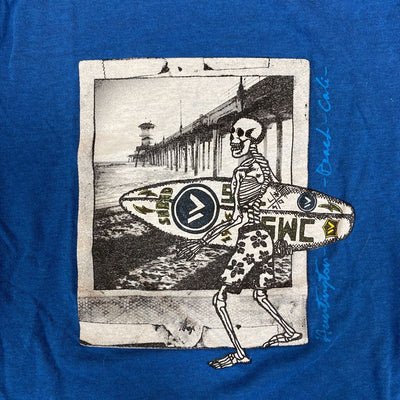 Shawn White- Kids Blue Skeleton Surf T-Shirt: blue-children-8/10Y