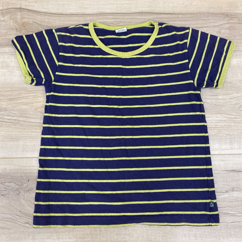 Striped Short Sleeve T-Shirt: navy blue/yellow-children-8