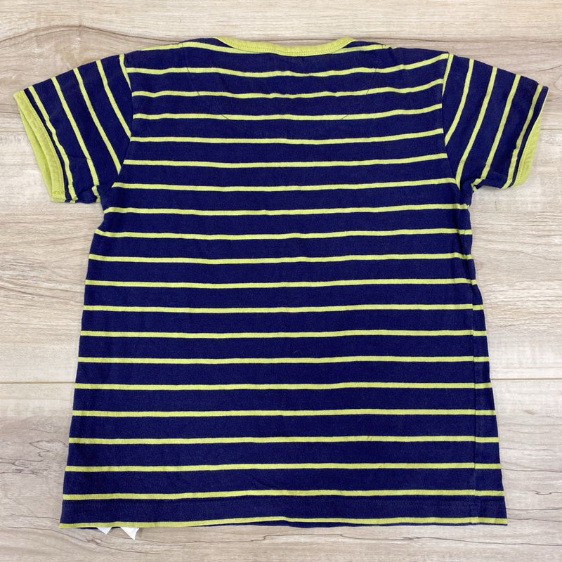 Striped Short Sleeve T-Shirt: navy blue/yellow-children-8