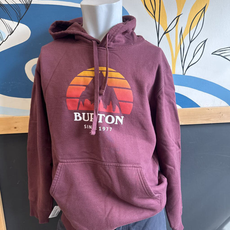 Burton- Mountain Graphic Hoodie- MSRP $119: burgundy-men-LG