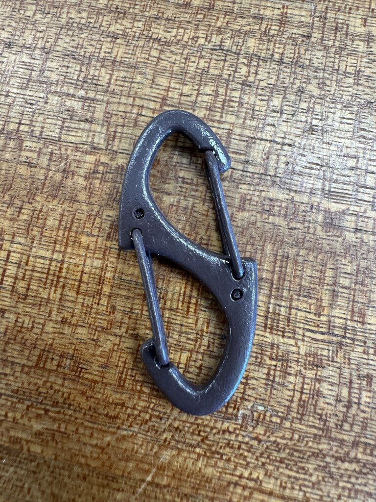 Green Plastic Carabiner Clip: brown -unisex-2inch
