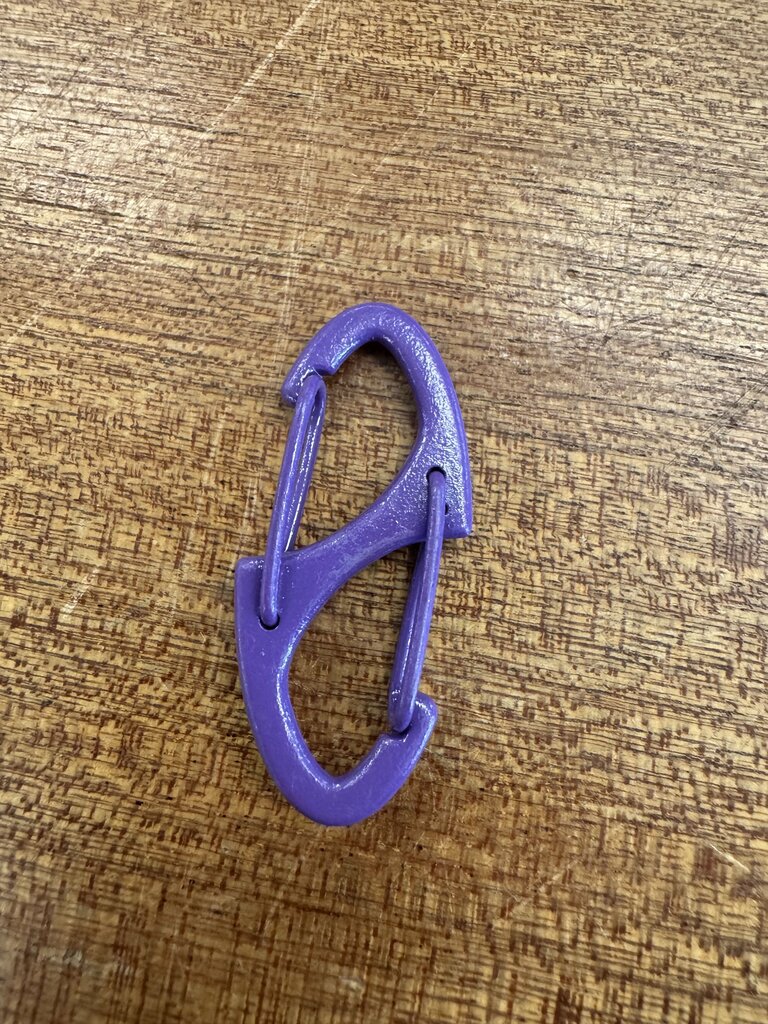 Green Plastic Carabiner Clip: purple-unisex-2inch