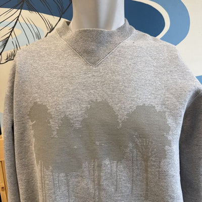 Lithium MFG Co.- Men's Sweatshirt with Tree Design: gray-men-xl