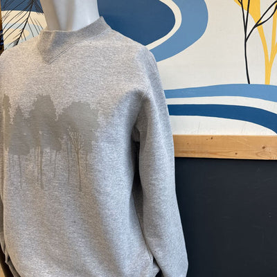 Lithium MFG Co.- Men's Sweatshirt with Tree Design: gray-men-xl