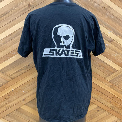 Skates Skull - Men's Logo T-Shirt: black-men-XL