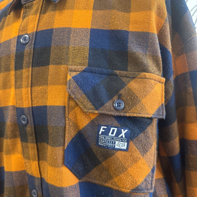 Fox Racing - Men's Flannel Shirt - MSRP $125 : orange, blue-men-XXL