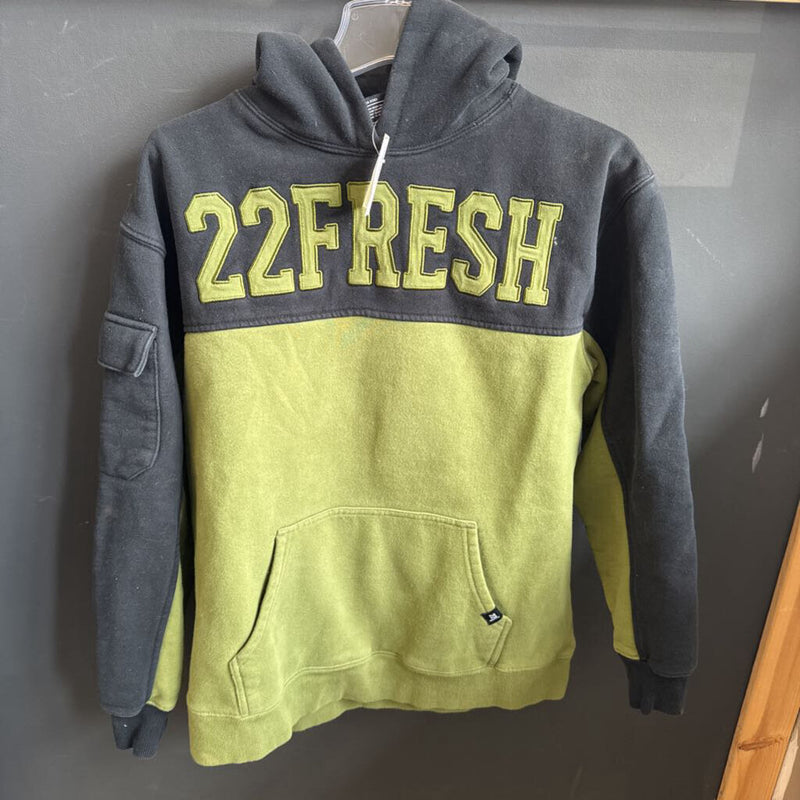 22Fresh - Youth Hoodie - MSRP $79: green and black-unisex-XLY