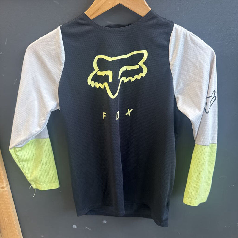 Fox Racing - Youth Defend Long Sleeve Jersey- MSRP $60 : black/yellow-children-MDY