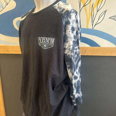 Bohnam XXL Black and Te-Dye Long Sleeve Shirt: Black-men-XXL