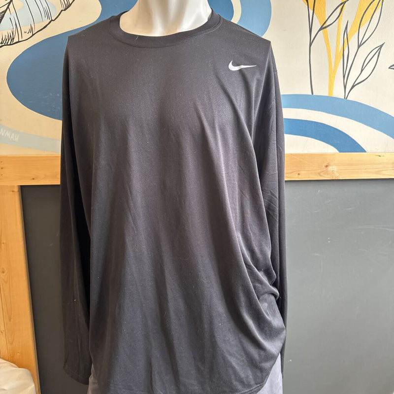 Nike- Dri-FIT Athletic Tee Shirt L/S - MSRP $: black-men-xxl