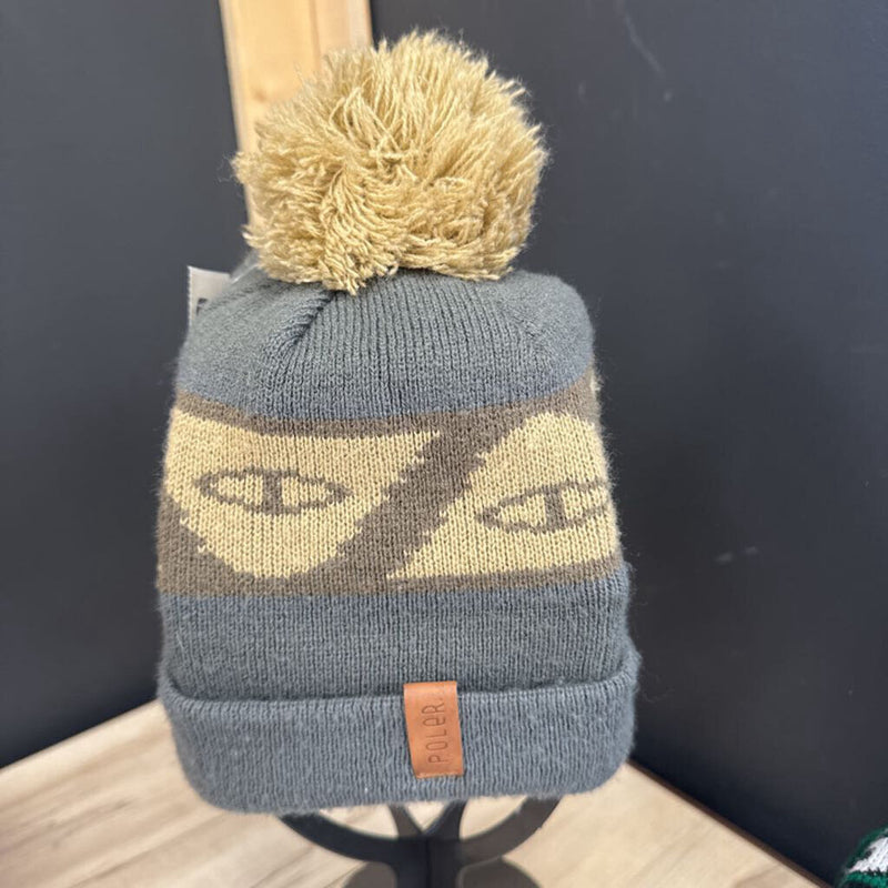 Poler- Beanie Hat: Gray and Black-unisex-