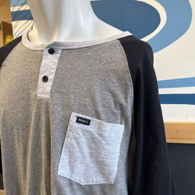 RVCA - Men's Pocket T-Shirt - MSRP comp $30: Grey/Black-men-2XL