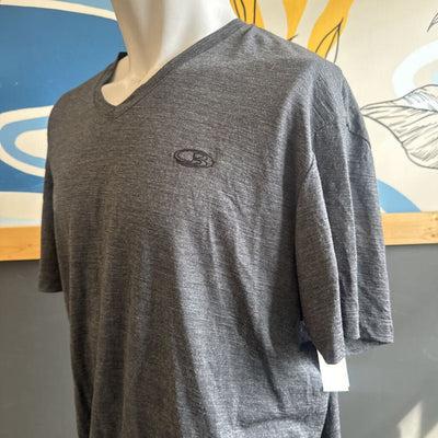Icebreaker - Men's V-Neck Merino T-Shirt - MSRP $100: Dark Grey-men-2XL