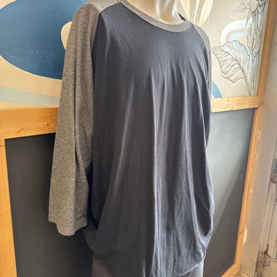 Hurley - Men's L/S Raglan Shirt: Grey/Black-men-2XL