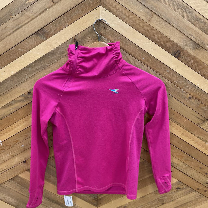 Diadora - Youth Pink Athletic Long Sleeve Shirt: pink-children-MDY