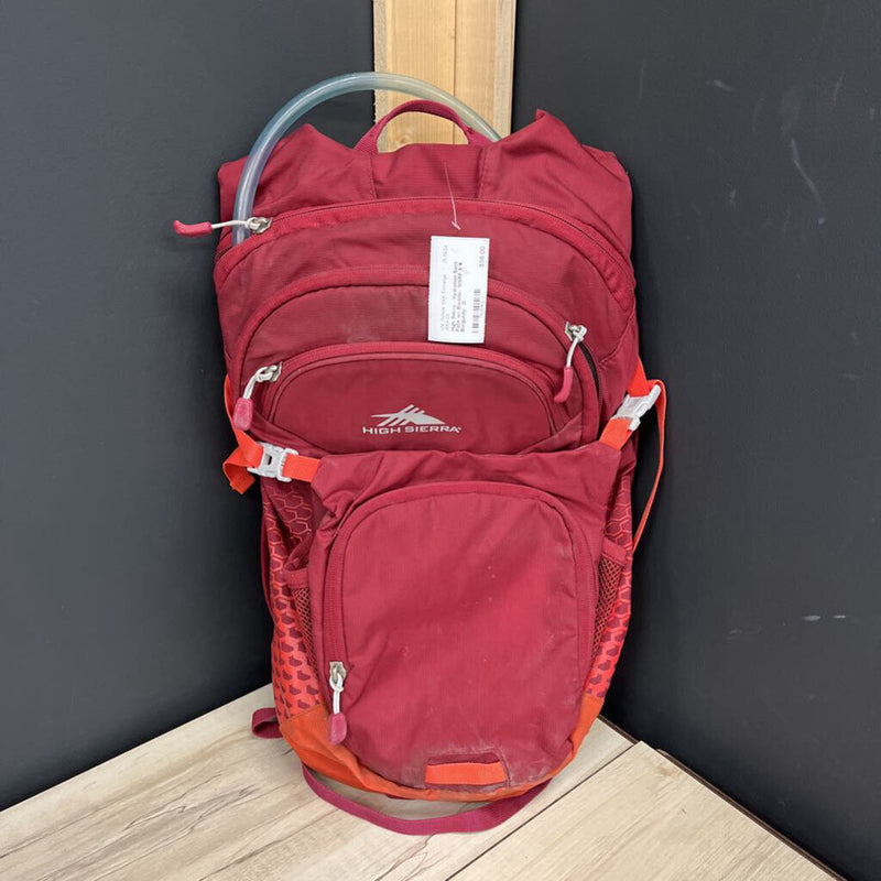 High Sierra - Hydration Back Pack w/ Bladder- MSRP $70: Burgundy --2l
