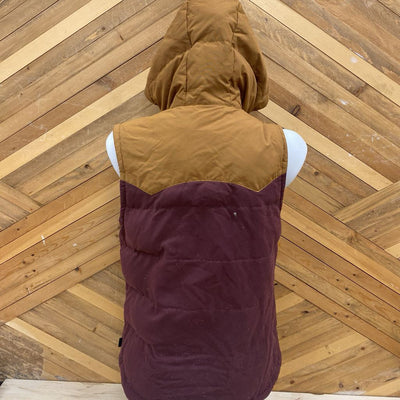 Patagonia- Women's Bivy Hooded Vest- MSRP $239: Burgundy/Tan -women-MD