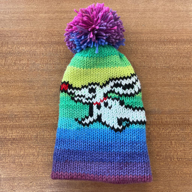 Nerd Asylum - Knit Pom Pom Toque - MSRP $40: Pink/Purple/Green/Blue/White/Red-unisex-O/S
