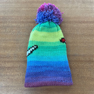 Nerd Asylum - Knit Pom Pom Toque - MSRP $40: Pink/Purple/Green/Blue/White/Red-unisex-O/S