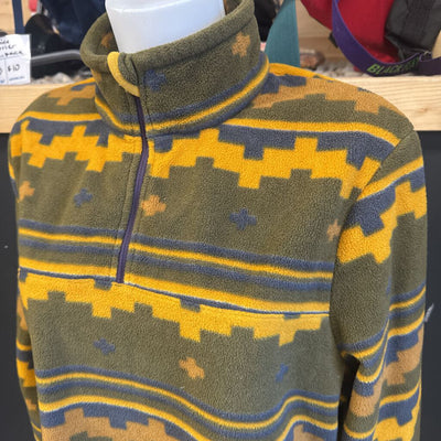 Woods - Women's 1/4 Zip Pullover Fleece - MSRP $65: Green/Brown/Yellow-women-XL