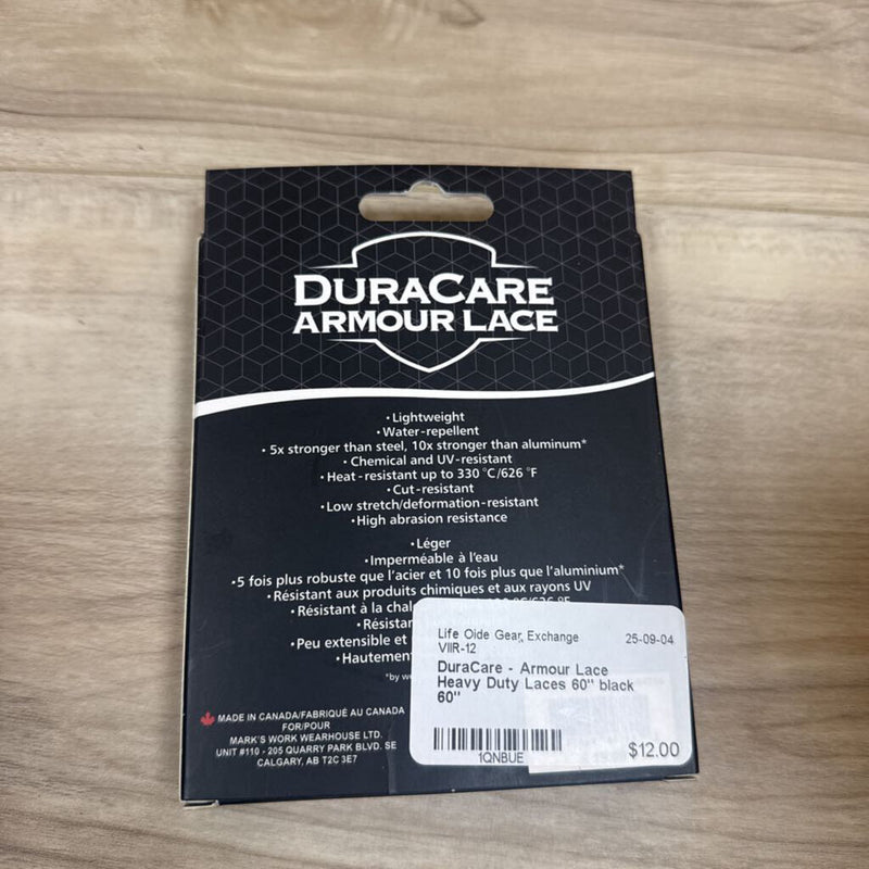 DuraCare - Armour Lace Heavy Duty Laces 60": black-unisex-60"