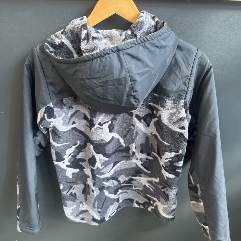 The North Face - Youth Hooded Fleece Jacket: Grey/Black-children-MD