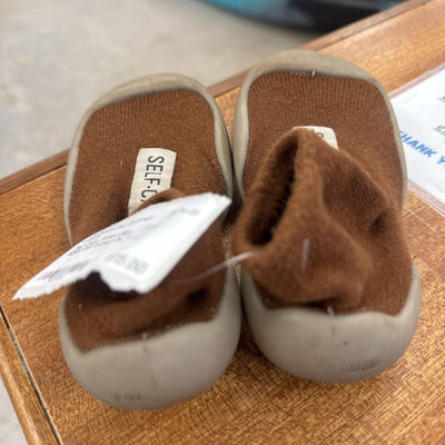Self Care- infant Sock Shoes- MSRP $49: brown-unisex-24/26