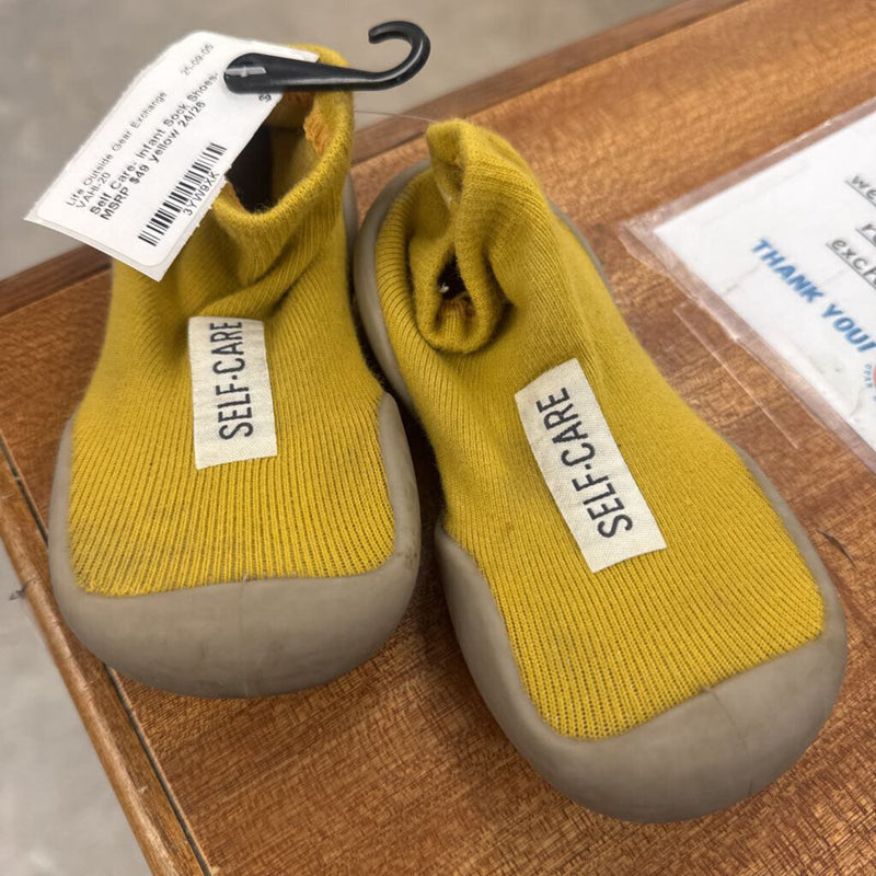 Self Care- infant Sock Shoes- MSRP $49: yellow-unisex-24/26