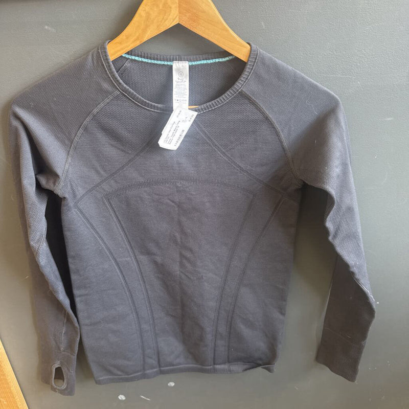 Ivivva- Youth Black Long Sleeve Top: black-girls-12