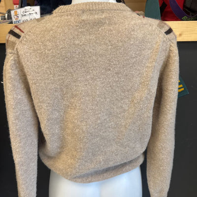 Wolsey - Women's International Crewneck Sweater- MSRP $180: Beige-women-Large