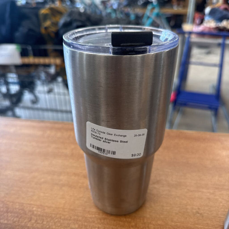 Insulated Stainless Steel Tumbler: silver-unisex-