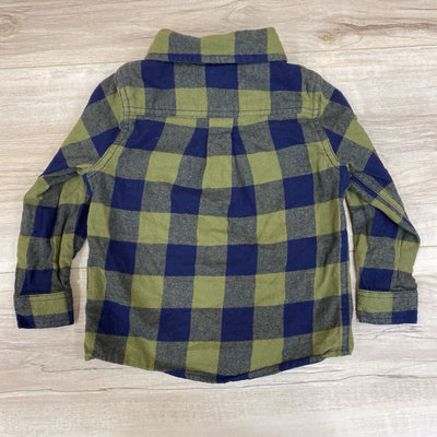 Telluride Clothing Company- Toddler Plaid Button-Up Shirt: Green/Navy-children-2T