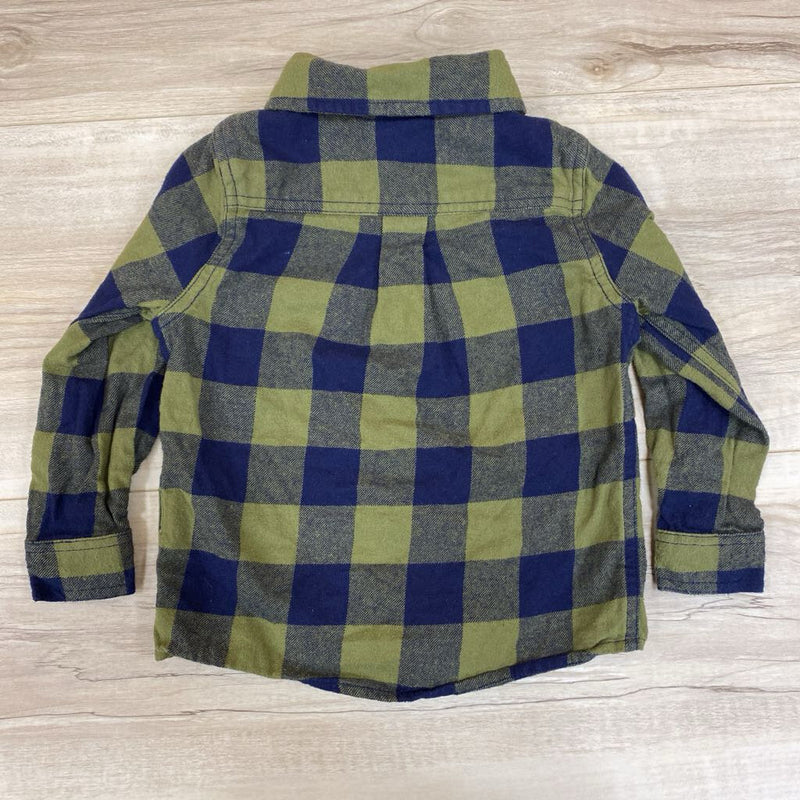 Telluride Clothing Company- Toddler Plaid Button-Up Shirt: Green/Navy-children-2T