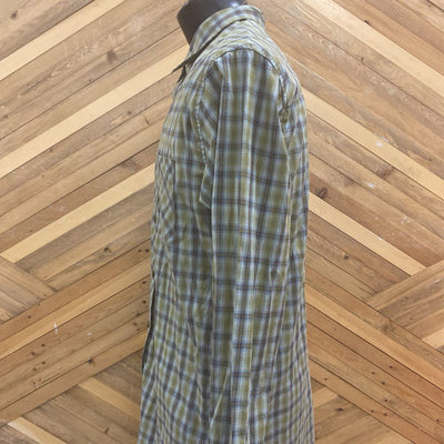 Horny Toad - Men's Plaid Button-Up Shirt: green, yellow, blue-men-LG