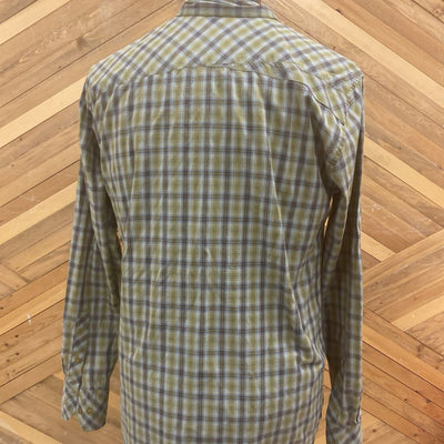 Horny Toad - Men's Plaid Button-Up Shirt: green, yellow, blue-men-LG