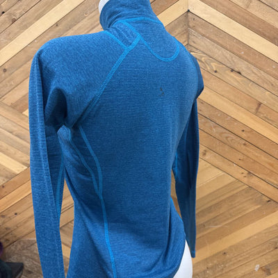MEC - Women's 1/4-Zip Grid Fleece Baselayer Top: Blue-women-SM - Petite