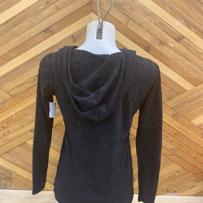 McKinley - Women's Hooded L/S Top: Dark Grey/Black-women-XS