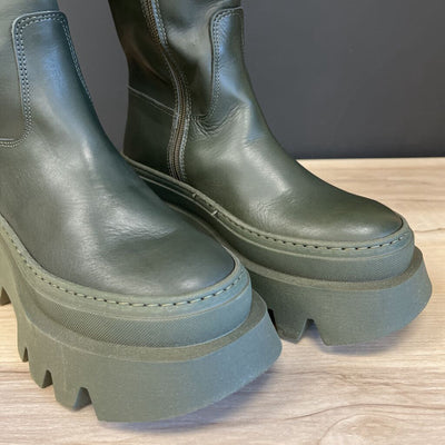 L'intervalle - Women's Tall Leather Boots - MSRP $248: Green-women-36