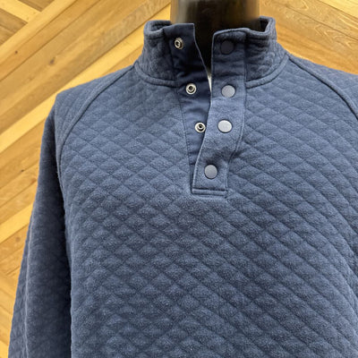 Eddie Bauer- Men's 1/4 snap Quilted Sweater - MSRP $89: Navy -men-MD