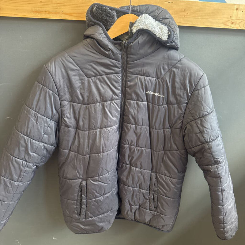 Eddie Bauer- Kids Black Puffer Flecce Lined Jacket: black-children-14/16Y