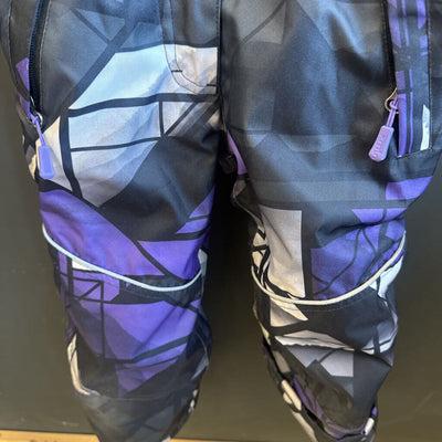 xmtn- Children's Purple Snow Pants with Geometric Pattern: purple-children-4