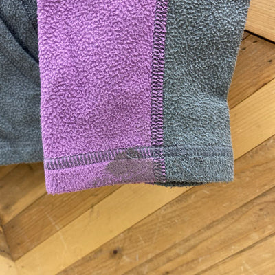 The North Face Girls' Fleece Hoodie: purple, gray-girls-small