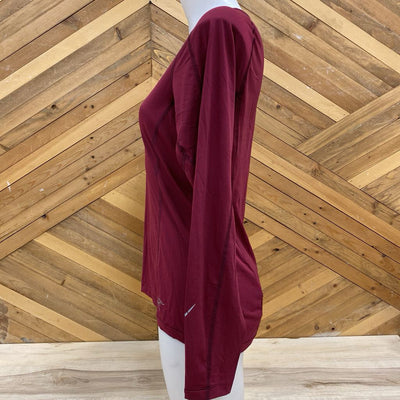 Arc'teryx - Women's V-Neck Lightweight L/S Base Top - MSRP $100: Maroon/Red-women-MD