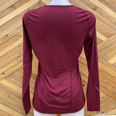 Arc'teryx - Women's V-Neck Lightweight L/S Base Top - MSRP $100: Maroon/Red-women-MD