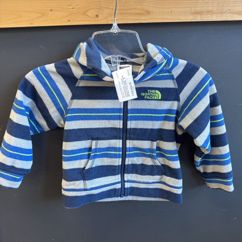 The North Face Toddler Striped Hoodie: Blue, Gray, Green-infant-