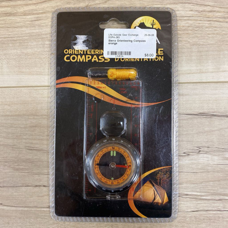 Sierra Orienteering Compass: orange-unisex-
