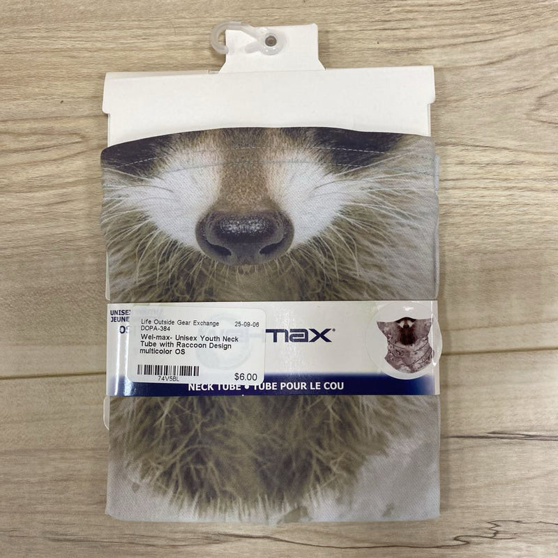Wel-max- Unisex Youth Neck Tube with Raccoon Design: multicolor-unisex-OS